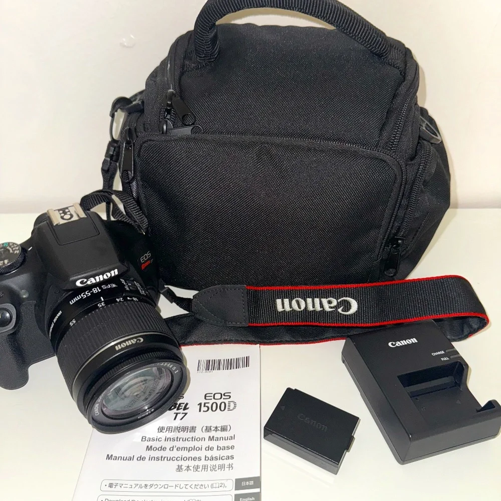 Canon - EOS Rebel T7 DSLR Video Camera with 18-55mm Lens - Black